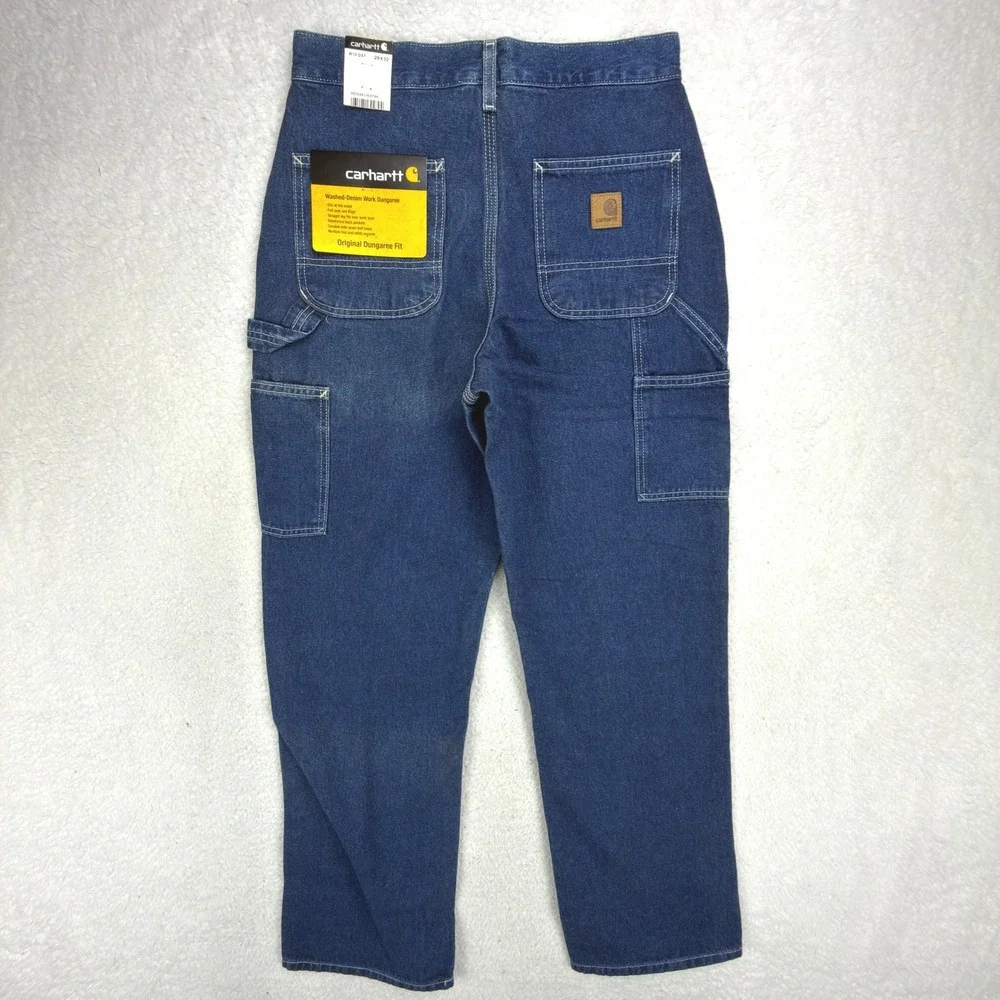 Carhartt Work Dungaree Denim Jeans Mens 29x32 B13 DST Darkstone NWT NOS
